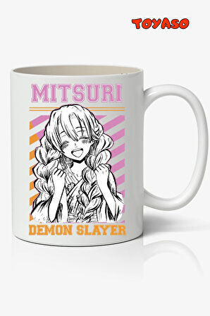 Demon Slayer İblis Keser Kanroji Mitsuri Anime Temalı Beyaz Kupa Bardak Sevgiliye Arkadaşa Hediye