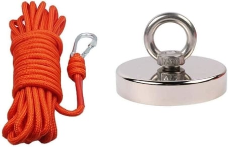 Dünya Magnet Magnet Fishing Halatlı Eldivenli Neodyum Pot Mıknatıs Seti, 80Mm Büyük Kancalı Mıknatıs Balıkçılığı