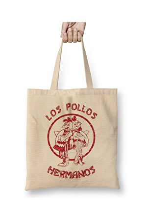 Los Pollos Hermanos Bez Çanta Uzun Saplı Alışveriş Çantası Sevgiliye Arkadaşa Hediye