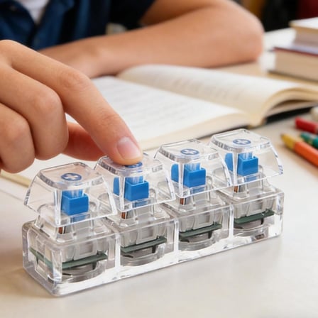 Klavye Fidget Oyuncak Işıklı | Anahtarlık Fidget Stres Giderici Duyusal Oyuncak | Tıklamalı veya Sessiz Klavye Tıklama Fidget'ı | Ev Sınıfı Toplantısı İçin Okul İç Mekan Seyahat Ofis Partisi