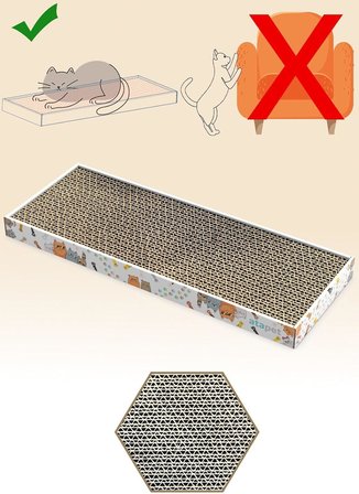 Tırmata Yeni Ürün Doğal Düz Karton Kedi Tırmalaması Kedi Tırmalama Tahtası Kartonu 47X17 Cm Kahverengi