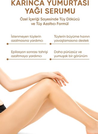 Karınca Yumurtası Yağı – Tüy Azaltıcı Ve Tüy Dökücü Doğal Serum 30 ml
