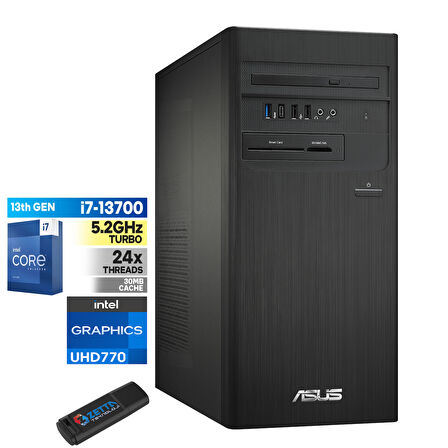 Asus S500TE-I7161TBB0D Intel I7-13700 8gb 256GB SSD WINDOWS11HOME Masaüstü Blgisayar A1S500TE-I7161TBB0D21+ZETTAUSBBELLEK