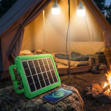 2 Ampullü Solar Panelli Powerbank Özellikli Kamp Işığı Seti – Güneş Enerjili LED Kamp Aydınlatma Sistemi, Taşınabilir Şarjlı Çadır Lambası, Outdoor Acil Durum Işığı