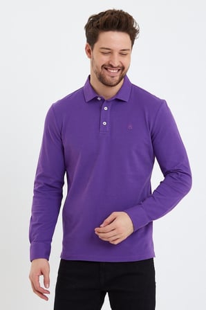 Erkek Polo Yaka Comfort Uzun Kollu Basic Tişört