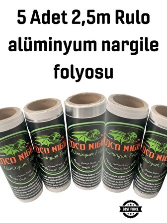 45 mikron (5adet) 250cm Rulo Alüminyum folyo, Nargile folyosu, shisha foil