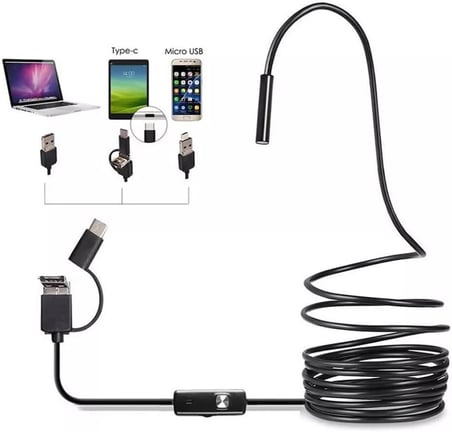 Endoskop Yılan Kamera 0.3 Megapiksel 7mm Su Geçirmez Ledli 10 Metre
