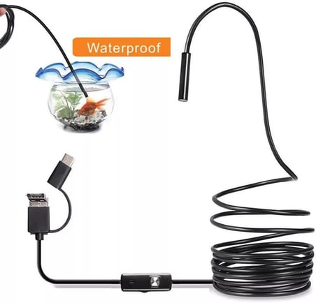 Endoskop Yılan Kamera 0.3 Megapiksel 7mm Su Geçirmez Ledli 10 Metre