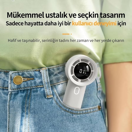 Cırak Turbo El Vantilatörü 100 Kademeli Ayarlı Güçlü Rüzgar Taşınabilir Fan LED Ekranlı USB-C Şarjlı Sessiz Mini Vantilatör Masaüstü ve Elde Kullanım El Fanı Mini Vantilatör Mini Fan (Mor)