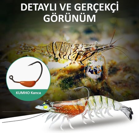 3 Adet Silikon Karides Balık Yemi 9cm 11.5gr Gerçekçi Levrek Katili Yem LRF Spin
