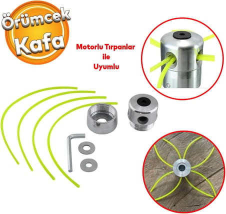 Motorlu Tırpan Çim Biçme Örümcek Kafa Aluminyum