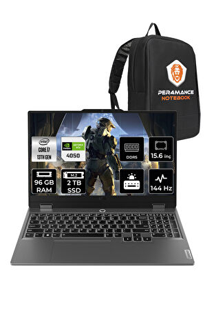 Lenovo LOQ i7 13650HX 96GB 2TB SSD RTX4050/6GB 105W 15.6" FHD 144Hz FDOS Gaming Laptop & PER4 Çanta