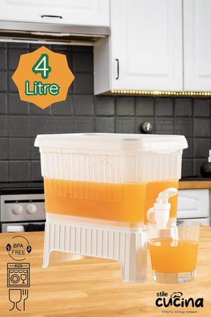 4,5 Litre Musluklu Ve Ayaklı Buzdolabı Su Limonata Sebili Beyaz