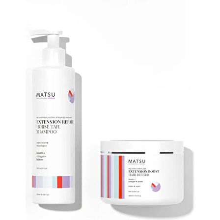 Extension Repair Hızlı Uzamaya Yardımcı At kuyruğu Şampuanı 250ml  ve Saç Bakım Yağı 350ml