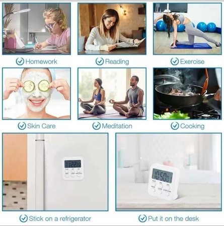 MR Alarmlı Dijital Öğrenci Sınav Masa Kronometresi – 24 Saat Geri Sayım Timer, 2 Kademeli Alarm, LCD Ekranlı (MAVİ)