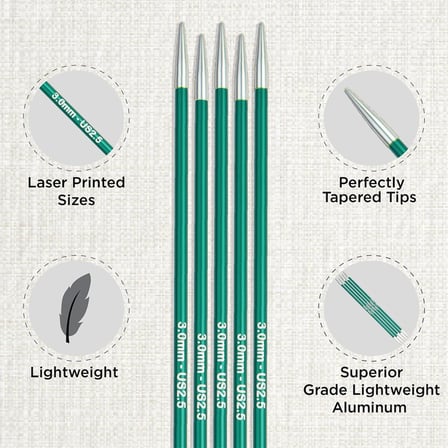 Zing iğne oyunu seti 20 cm, 2,5 – 5,0 mm – yaratıcı örgü projeleri için mükemmel çok yönlülük