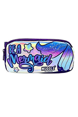 Lila Mermaid Yıldızlı Kız Okul Çantası Sırt Çanta ve Kalemlik 40 x 30x 15cm
