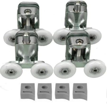 Metal Gövdeli Duşakabin Tekerlek Takımı 2 Alt 2 Üst Teker Rulmanı 24 mm