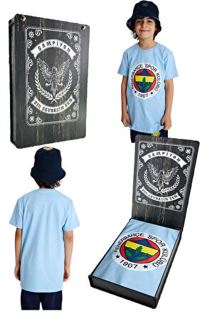 Fenerbahçe Orijinal Lisanslı Lazer Baskılı Renkli Logo Sıfır Yaka Çocuk T-Shirt