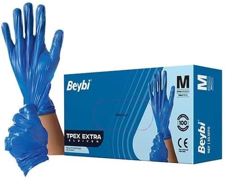 Beybi TPEX Extra Çok Amaçlı Eldiven - Mavi - 100'lük Kutu