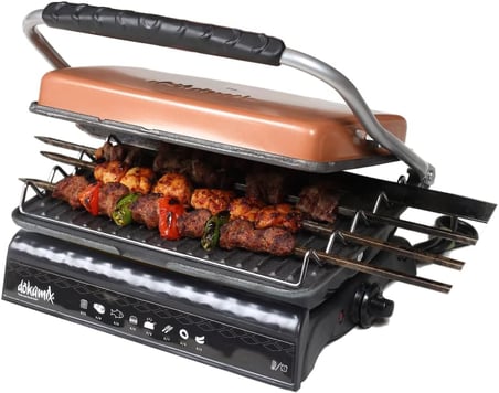 Dökümix Ultra Plus Organik Demir Döküm Izgara&amp; Tost Makinası ROSEGOLD Izgara Aparatlı,Fırçalı,Yağdanlık