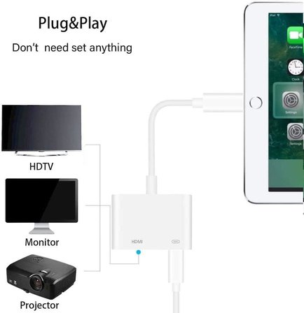 Lightning Dijital AV Adaptörü HDMI Kablosu Senkronizasyon iphone ipad Uyumlu TV Projektör