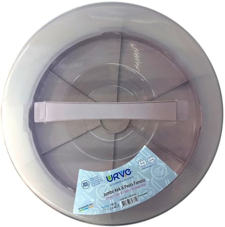 En Büyük Boy Plastik Pratik Kek ve Pasta Fanusu 31cm Çap 16cm Yükseklik Taşınabilir Pasta Saklama