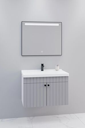 Avien 80 Cm Banyo Dolabı Lvn Led Aynalı - Boy Dolap Hariç