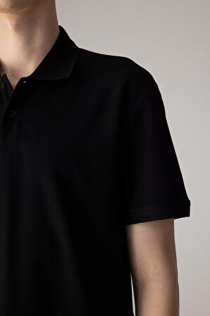 DeFacto Regular Fit Kısa Kollu Basic Düz Pike Kumaş Polo Tişört C1293AX24SPBK81