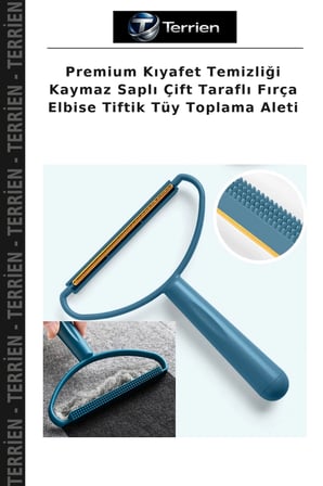 Premium Kıyafet Temizliği Kaymaz Saplı Çift Taraflı Fırça Elbise Tiftik Tüy Toplama Aleti