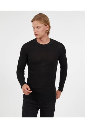 Slim Fit Örme Pamuk Triko Kazak Tüylenmez Şık Dar Kesim Bisiklet Yaka Kazak