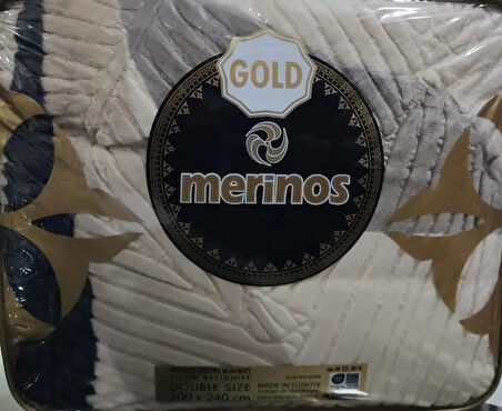 Merinos Gold 4,5 Kg Embos Çift Kişilik Battaniye 200x240 Gri Bej