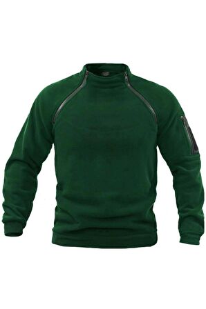 Erkek Polar Outdoor Fermuarlı Kombat Tactical Cepli Polar