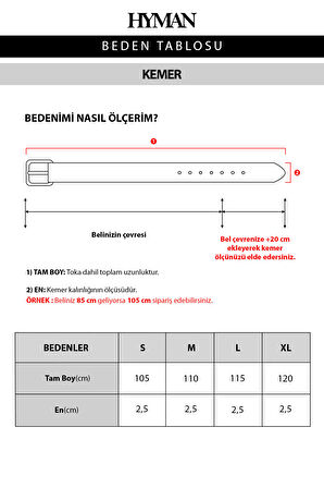 HYMAN Erkek Tokalı Kemer