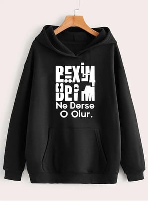 Beyim Ne Derse O Olur Katlamalı Sweatshirt