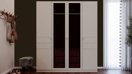 Aura Genç Odası (4 Kapılı Dolap+Karyola 100x200+Komodin+Çalışma Masası ve Üst Ünite+Kitaplık+Şifonyer+ayna )
