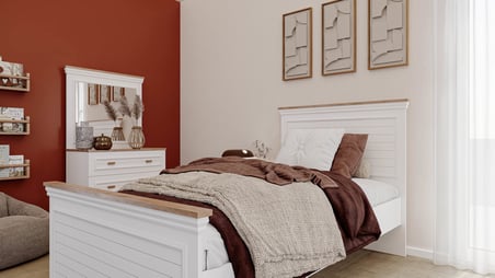 Letto Genç Odası Takımı(4 Kapılı Dolap+Karyola 100x200+Komodin+Çalışma Masası ve Üst Ünite+Kitaplık+Şifonyer+ayna )