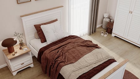 Letto Genç Odası Takımı(4 Kapılı Dolap+Karyola 100x200+Komodin+Çalışma Masası ve Üst Ünite+Kitaplık+Şifonyer+ayna )
