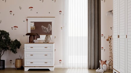Letto Bebek Odası Takımı ( 3 kapılı dolap-şifonyer+ayna-bebe karyola )
