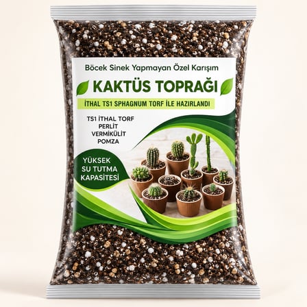 Kaktüs Toprağı Özel Karışım – Sphagnum Torf, Perlit, Vermikülit ve Pomza