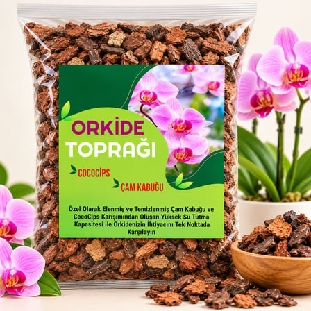 Orkide Toprağı CocoCips & Çam Kabuğu Karışımı Orkide Saksı Harcı