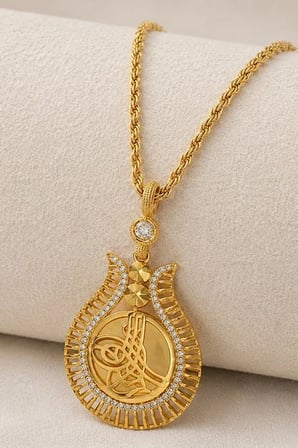 14 Ayar Sultan Nuru Taşlı Altın Kolye