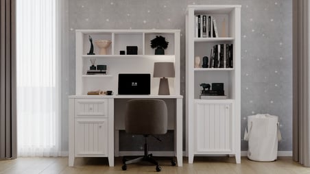 Lora Genç Odası Takımı (4 Kapılı Dolap+Karyola 100x200+Komodin+Çalışma Masası ve Üst Ünite+Kitaplık+Şifonyer+ayna )