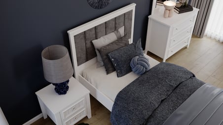 Lora Genç Odası Takımı (4 Kapılı Dolap+Karyola 100x200+Komodin+Çalışma Masası ve Üst Ünite+Kitaplık+Şifonyer+ayna )
