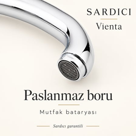 Sardıcı Vienta Mutfak Bataryası Pirinç Gövde Paslanmaz Boru Çift Su Girişli