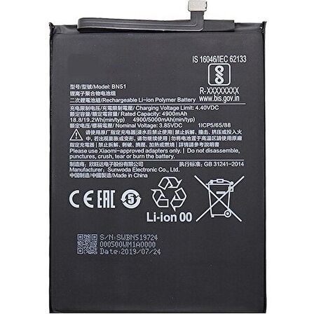 Redmi 8 / Redmi 8A (BN51) Batarya Pil 5000 mAh