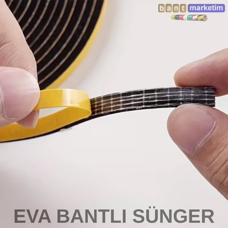 Eva Neopren Conta Sünger Bantlı Sızdırmazlık Bandı 10mm Kalınlıkta 10mmx10mt