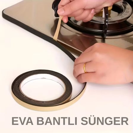Eva Neopren Conta Sünger Bantlı Sızdırmazlık Bandı 2mm Kalınlıkta 10mmx25mt