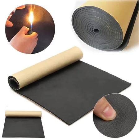 Araç 10mm Flexi Kauçuk 100cmx 5mt Yanmaz Oto Ses Yalıtım Süngeri Yapışkanlı 5m²