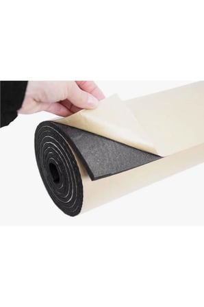 Yapışkanlı Oto Ses Yalıtım Karavan 19 Mm Kalınlık 1m² Kauçuk Sünger Ses Yalıtımı 100cmx100cm